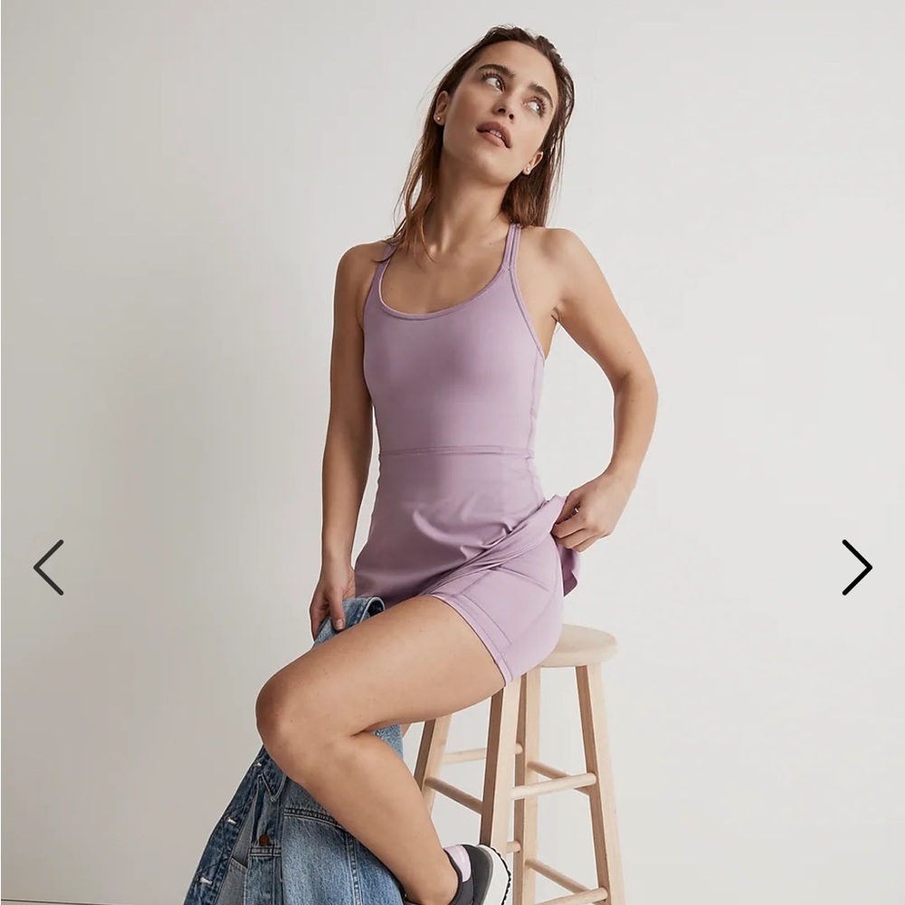 Madewell Flex Cutout Fitness Dress size Small Lavender